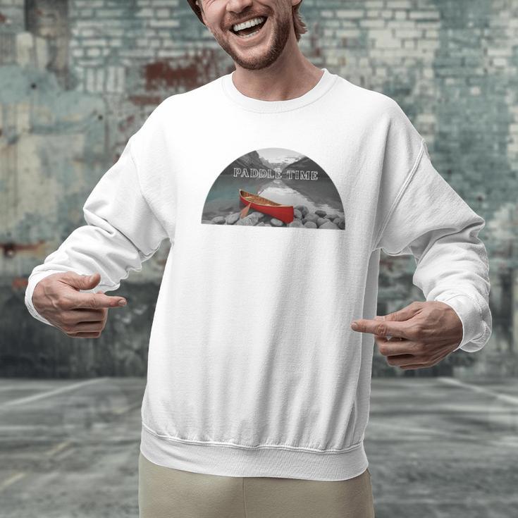Canoe Lover Time To Paddle Raglan Baseball Tee Men Graphic Sweatshirt