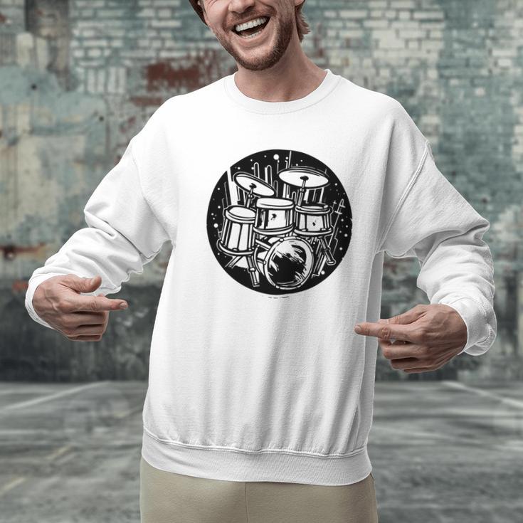 Drum Kit Drums Sweatshirt Men Graphic Sweatshirt