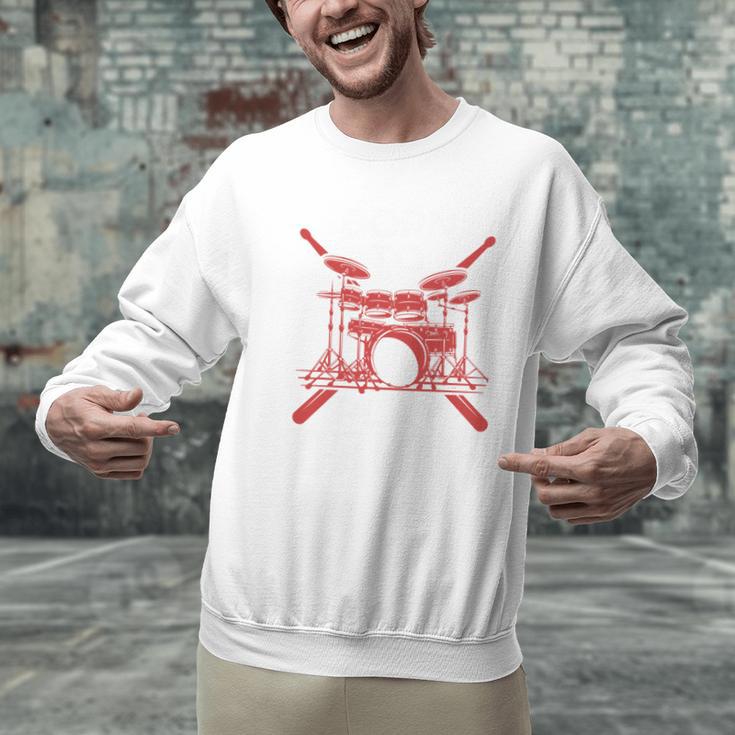 Drum Kit Percussion For Drummer Percussionist Musician Sweatshirt Men Graphic Sweatshirt