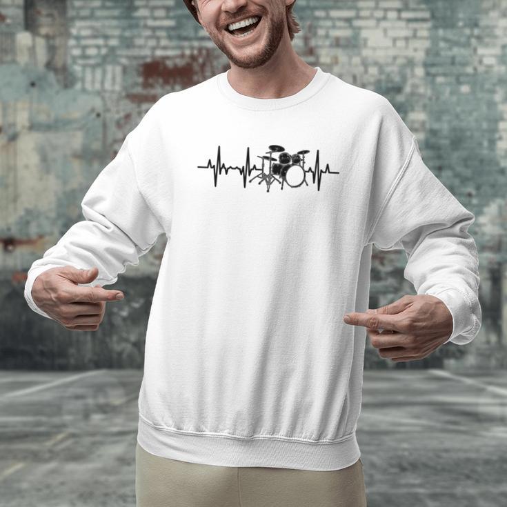 Drum Kit Pulse Line Rock Artist Drum Set Men Graphic Sweatshirt Drum Kit Pulse Line Rock Artist Drum Set Men Graphic Sweatshirt