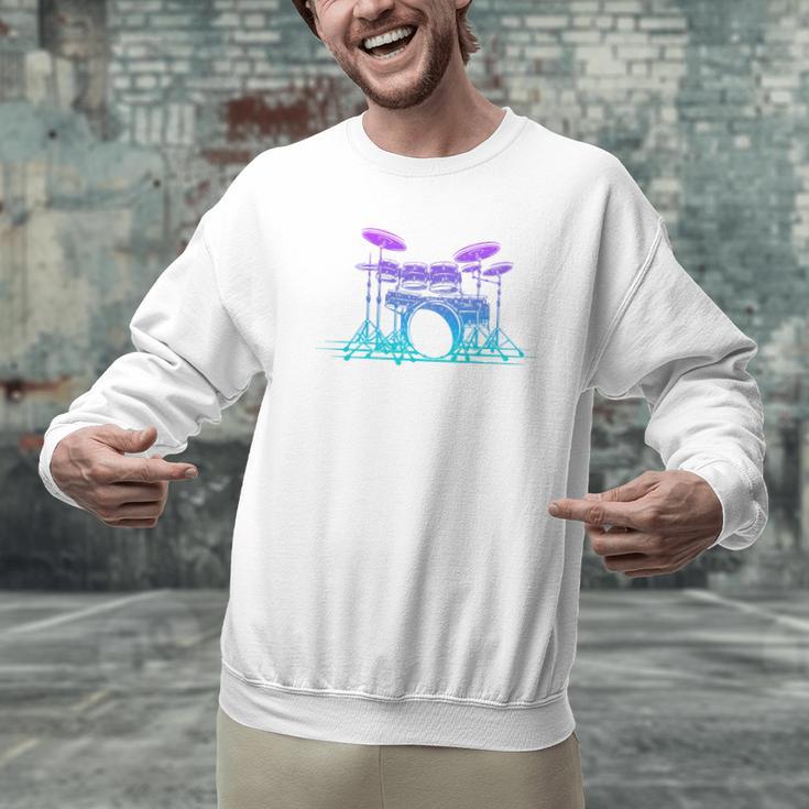 Drum Kit Set Drummer Premium Tri-Blend Men Graphic Sweatshirt Drum Kit Set Drummer Premium Tri-Blend Men Graphic Sweatshirt
