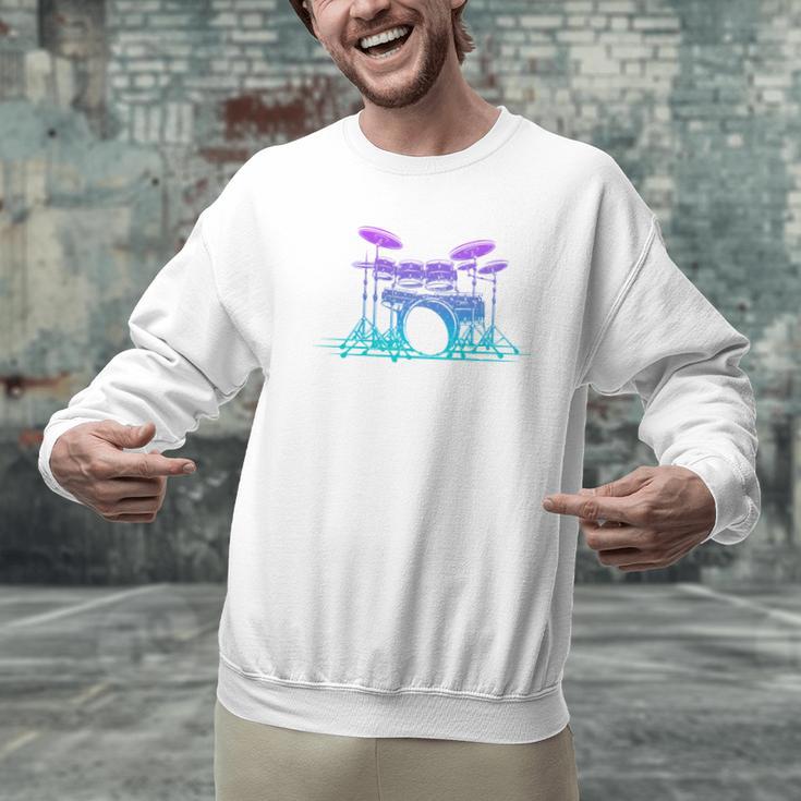 Drum Kit Set Drummer Pullover Men Graphic Sweatshirt Drum Kit Set Drummer Pullover Men Graphic Sweatshirt