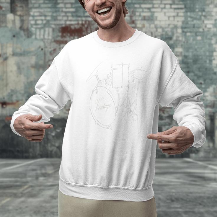 Drum Kit Vintage Drum Set Drummer Men Graphic Sweatshirt Drum Kit Vintage Drum Set Drummer Men Graphic Sweatshirt