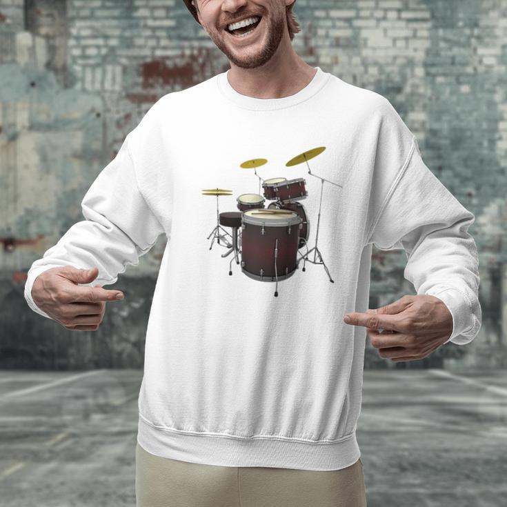 Drummer Drum Kit Raglan Baseball Tee Men Graphic Sweatshirt