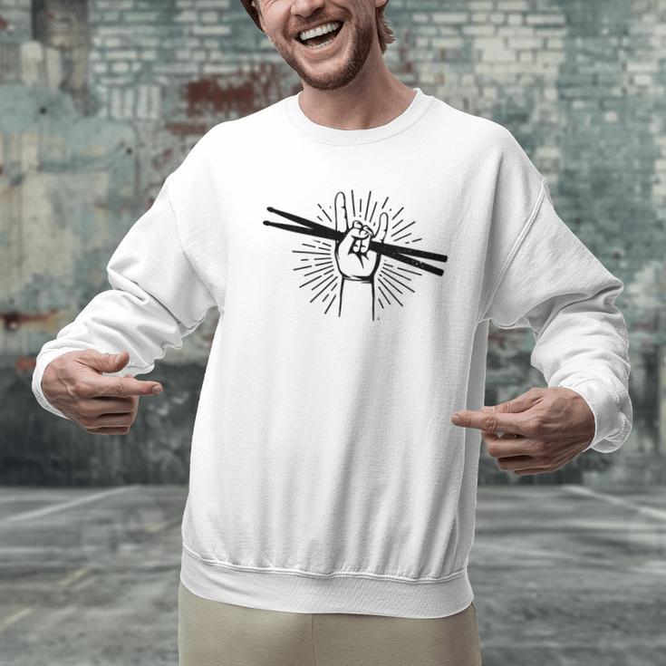 Drummer Drum Kit Rock & Roll Music Drummer Men Graphic Sweatshirt