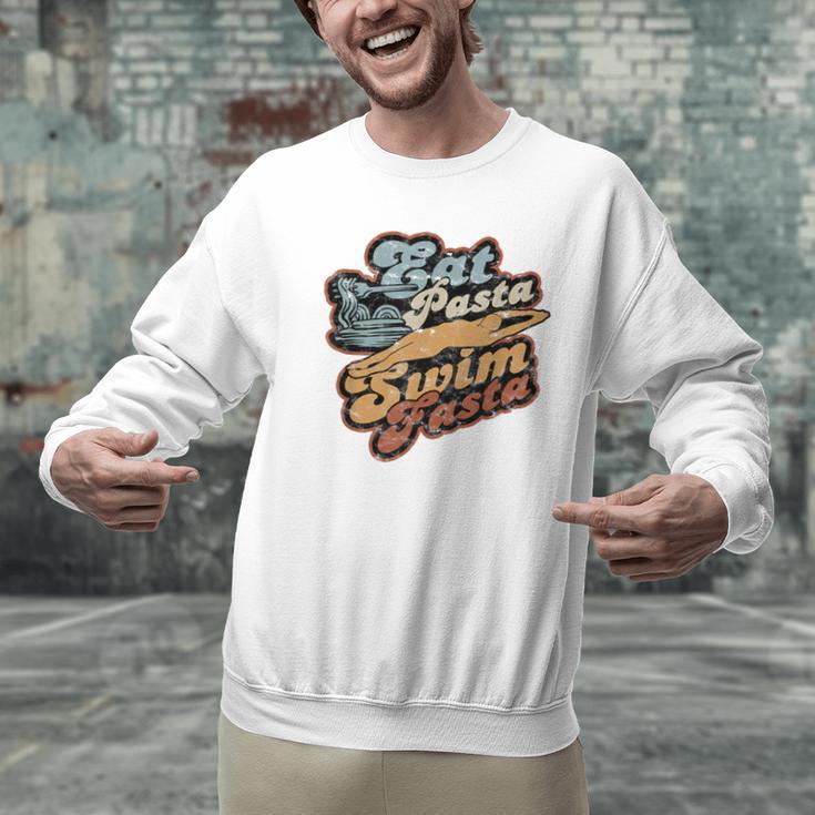 Eat Pasta Swim Fasta Swimmer Vintage Swimming Men Graphic Sweatshirt