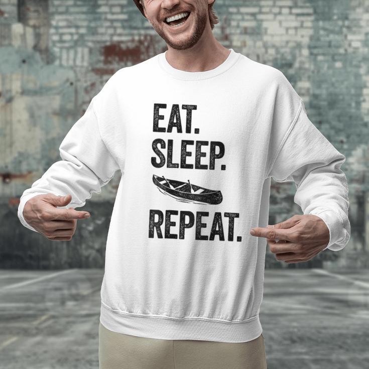 Eat Sleep Canoe Repeat Canoeing Outdoors Raglan Baseball Tee Men Graphic Sweatshirt