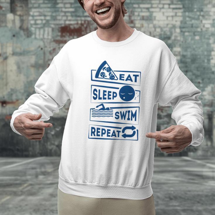 Eat Sleep Swimming Repeat Swimming Men Graphic Sweatshirt Eat Sleep Swimming Repeat Swimming Men Graphic Sweatshirt