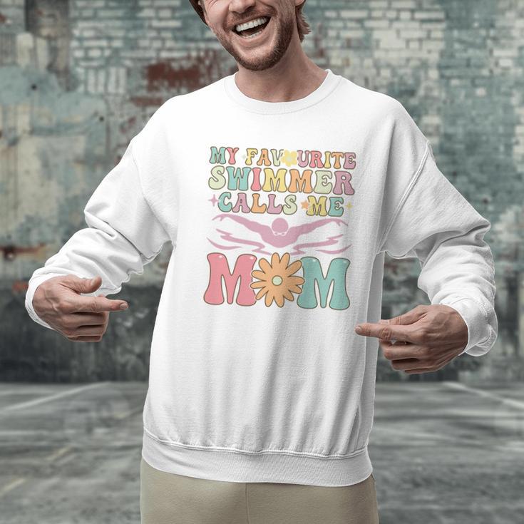 Favourite Swimmer Calls Me Mom Swimming Mom Female Swimmer Men Graphic Sweatshirt Favourite Swimmer Calls Me Mom Swimming Mom Female Swimmer Men Graphic Sweatshirt