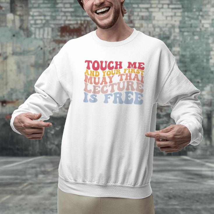 Your First Muay Thai Lecture Is Free Thai Boxing Trainer Men Graphic Sweatshirt Your First Muay Thai Lecture Is Free Thai Boxing Trainer Men Graphic Sweatshirt