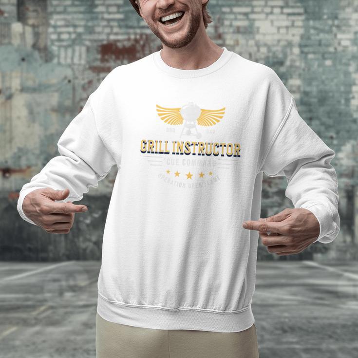 Grill Instructor BBQ Dad – 'Cue Command Op Open Flame Father Men Graphic Sweatshirt