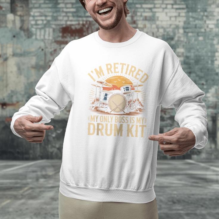 I'm Retired My Only Boss Is My Drum Kit Drums Drummer Raglan Baseball Tee Men Graphic Sweatshirt I'm Retired My Only Boss Is My Drum Kit Drums Drummer Raglan Baseball Tee Men Graphic Sweatshirt