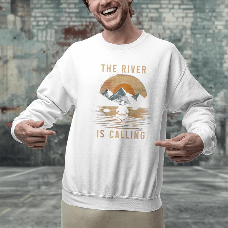 Kayak Kayak Vintage Mountains Canoe Kayak Raglan Baseball Tee Men Graphic Sweatshirt