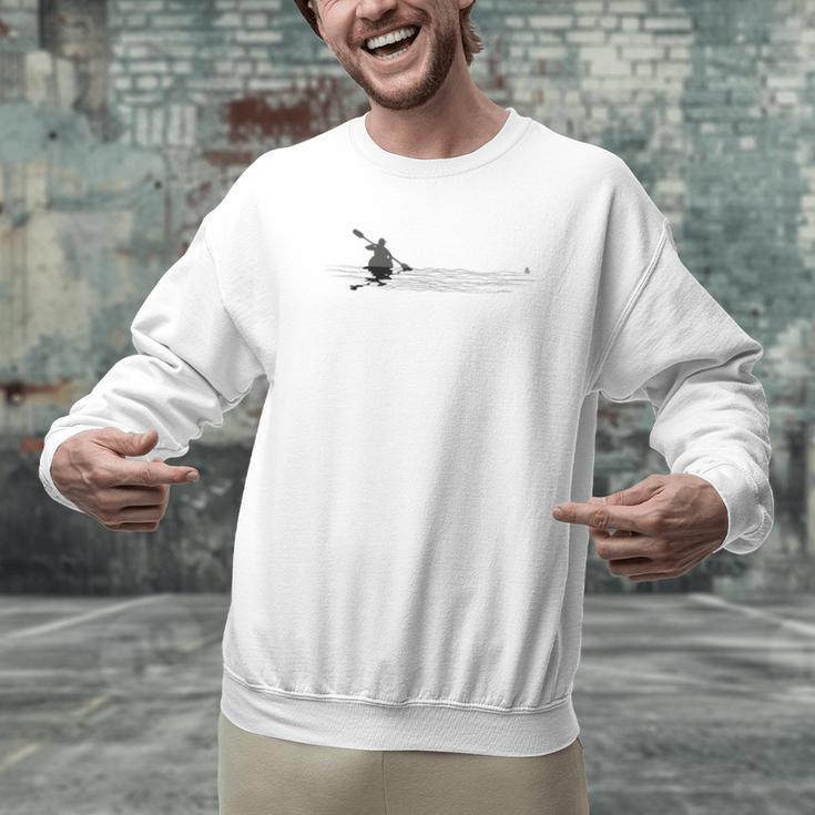 Kayaking Graphic Kayak Figure Kayaker Canoe Paddling Men Graphic Sweatshirt