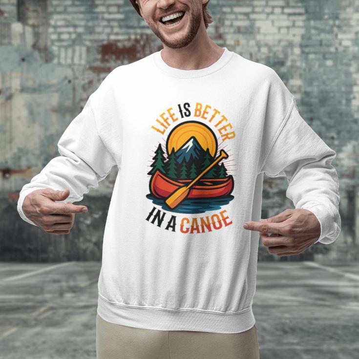 Life Is Better In A Canoe Canoeing Raglan Baseball Tee Men Graphic Sweatshirt