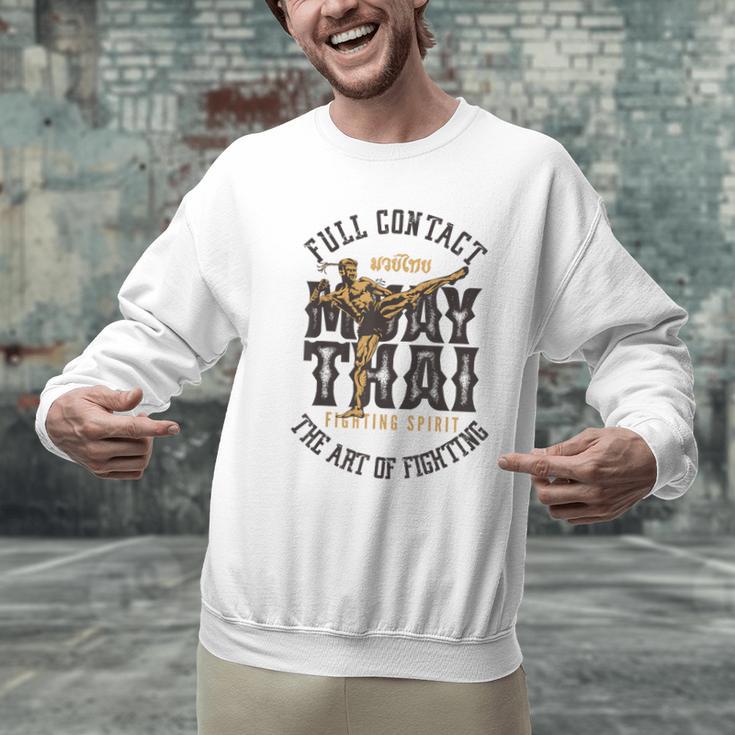 Muay Thai Fighter MMA Full Contact Retro Kickboxing Men Graphic Sweatshirt Muay Thai Fighter MMA Full Contact Retro Kickboxing Men Graphic Sweatshirt
