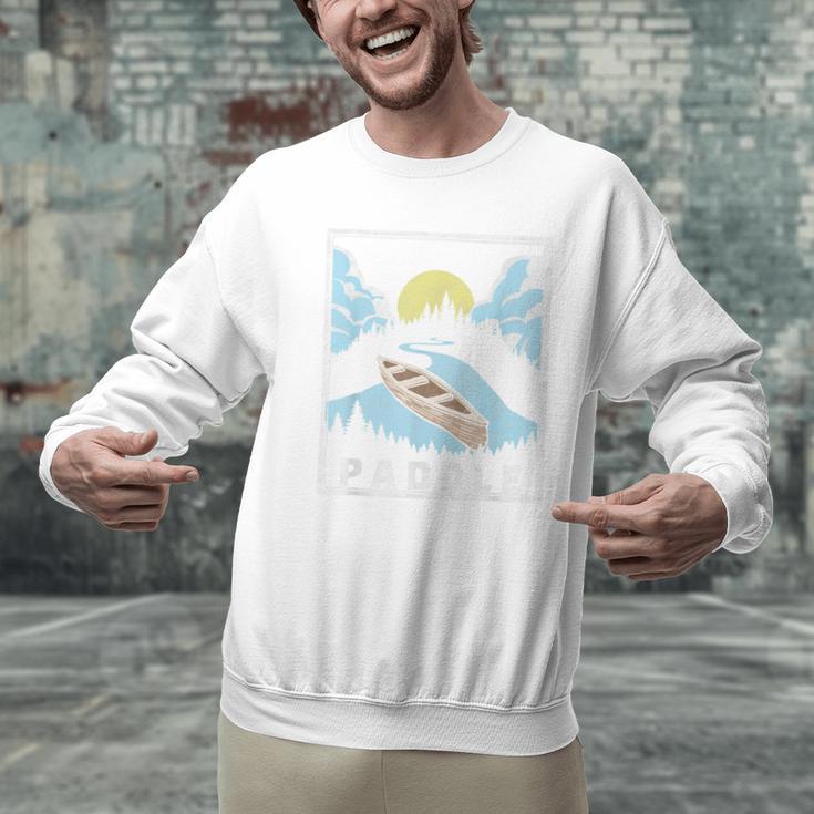 Paddle Retro Style Canoe & Outdoors Simple Canoeing Graphic Men Graphic Sweatshirt
