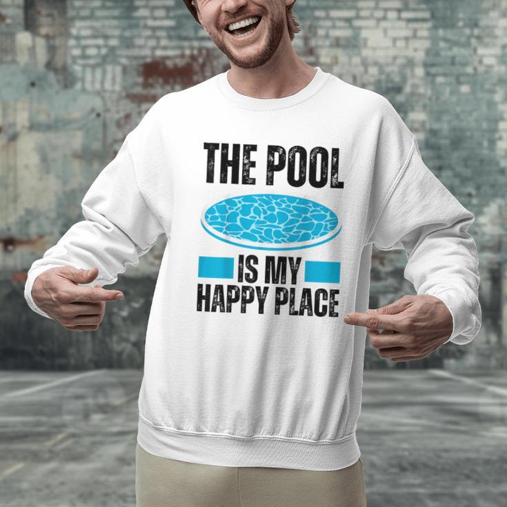 The Pool Is My Happy Place Swimming For Swimmer Men Graphic Sweatshirt The Pool Is My Happy Place Swimming For Swimmer Men Graphic Sweatshirt
