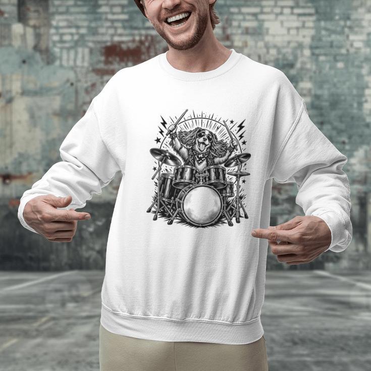 Spaniel Rock Drum Kit Men Graphic Sweatshirt