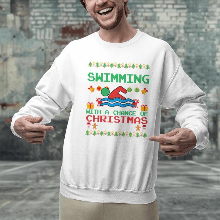 Swimming Christmas Party Swim Swimmer Christmas Ugly Style Men Graphic Sweatshirt Swimming Christmas Party Swim Swimmer Christmas Ugly Style Men Graphic Sweatshirt
