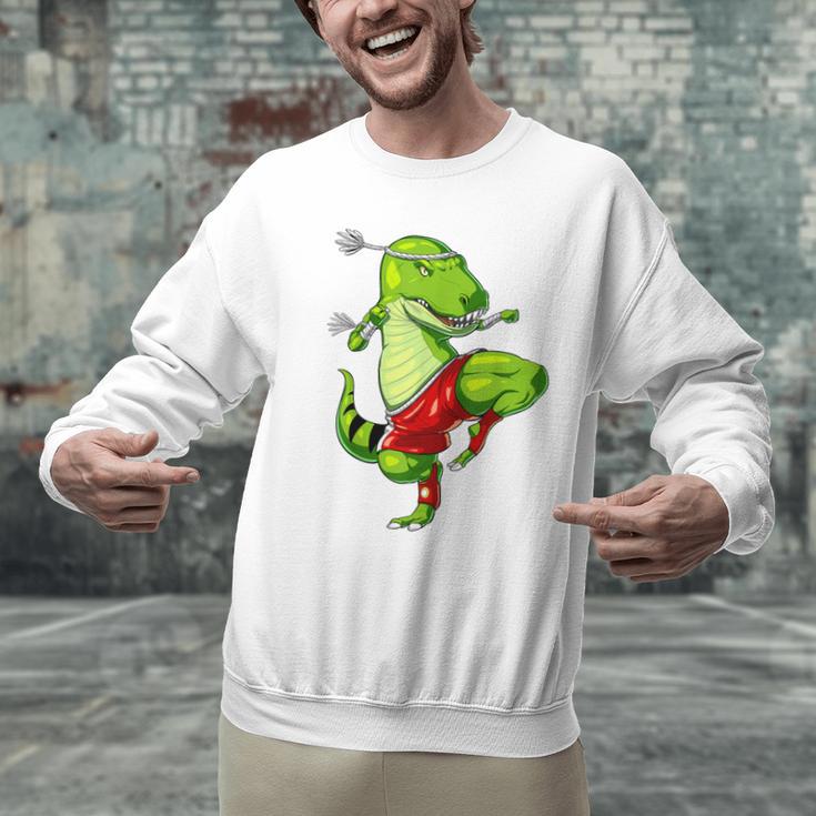T-Rex Dinosaur Muay Thai Boxing Karate Martial Arts Kung Fu Men Graphic Sweatshirt T-Rex Dinosaur Muay Thai Boxing Karate Martial Arts Kung Fu Men Graphic Sweatshirt