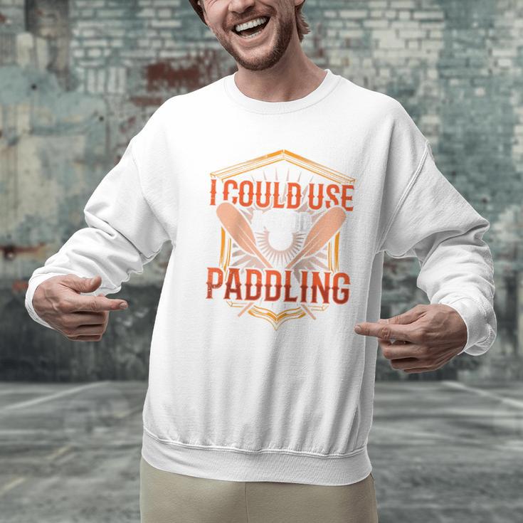 I Could Use A Good Paddling Canoe Canoeing Paddle Men Women Raglan Baseball Tee Men Graphic Sweatshirt