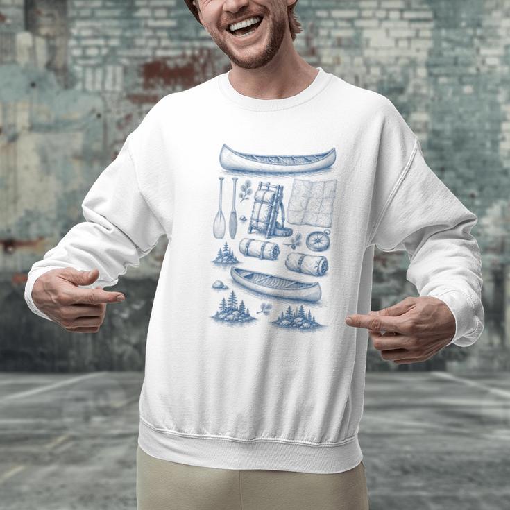 Women's Canoe Wilderness Gear Vintage Chart Collection Illustration Men Graphic Sweatshirt