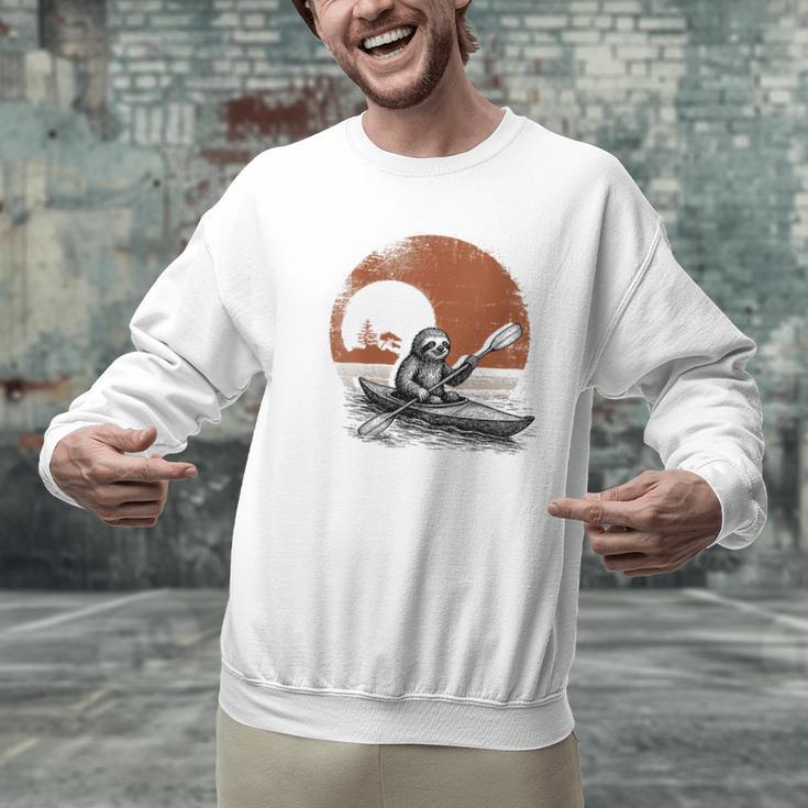 Women's Kayaking Sloth Kayak Kayaker Canoe Paddling Men Graphic Sweatshirt