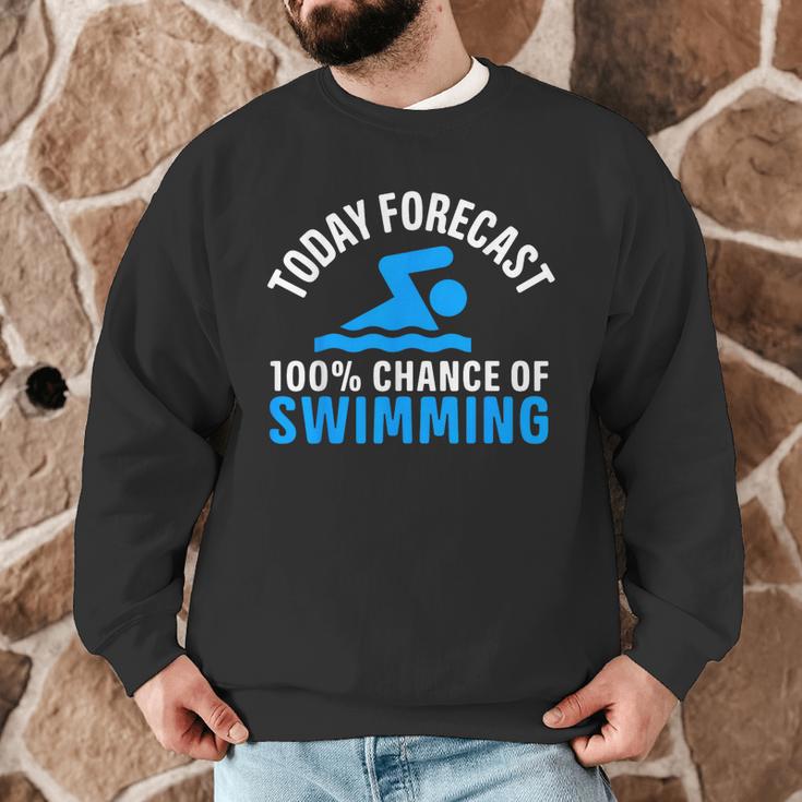 100 Chance Of Swimming Swimmer Swimming Men Graphic Sweatshirt