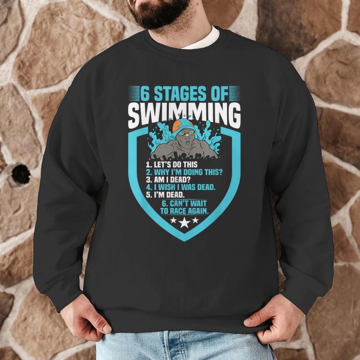 6 Stages Of Swimming Joke Sports Athlete Pool Swimmer Men Graphic Sweatshirt 6 Stages Of Swimming Joke Sports Athlete Pool Swimmer Men Graphic Sweatshirt