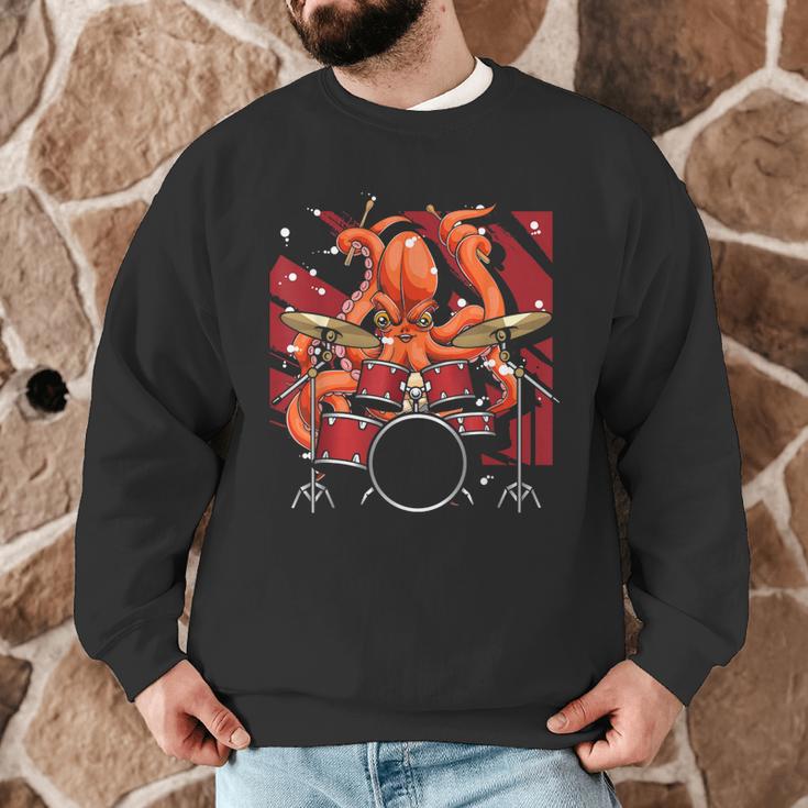 Animal Octopus Musician Drum Kit Octopus Drummer Men Graphic Sweatshirt