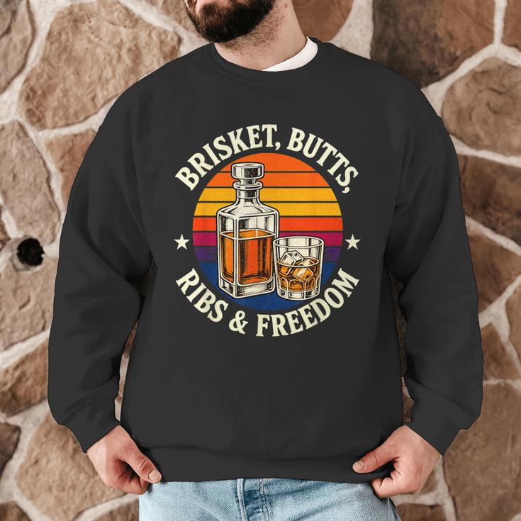 Brisket Butts Ribs And Freedom BBQ Dad Men Graphic Sweatshirt