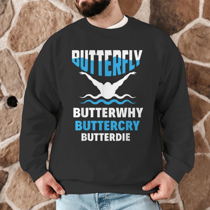 Butterfly Butterwhy Buttercry Swimming Swimmer Men Graphic Sweatshirt Butterfly Butterwhy Buttercry Swimming Swimmer Men Graphic Sweatshirt