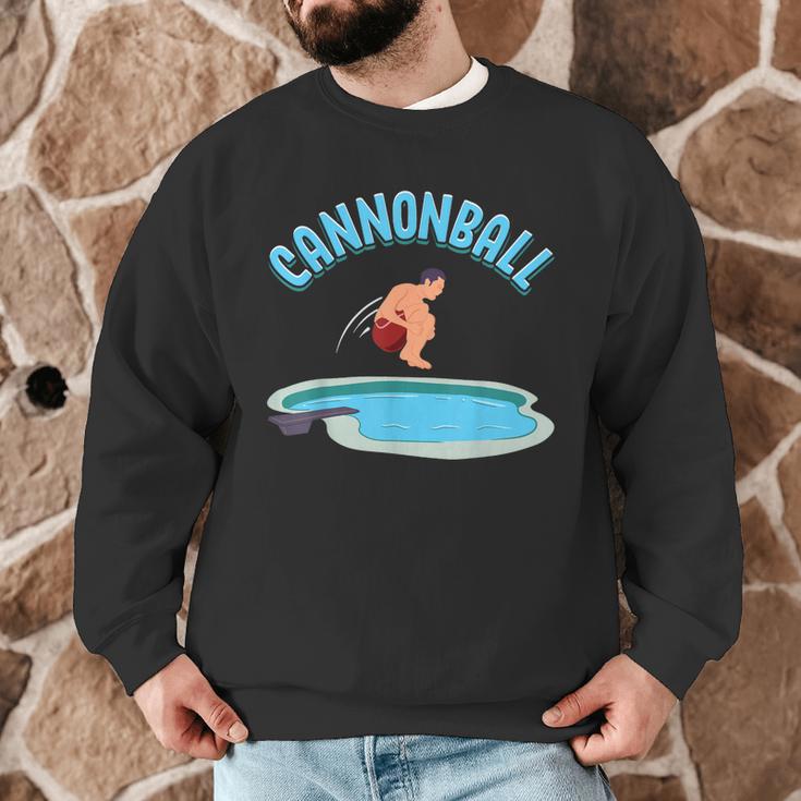 Cannonball Swimming Pool Fun Diving Diver Swimmer Cool Men Graphic Sweatshirt Cannonball Swimming Pool Fun Diving Diver Swimmer Cool Men Graphic Sweatshirt