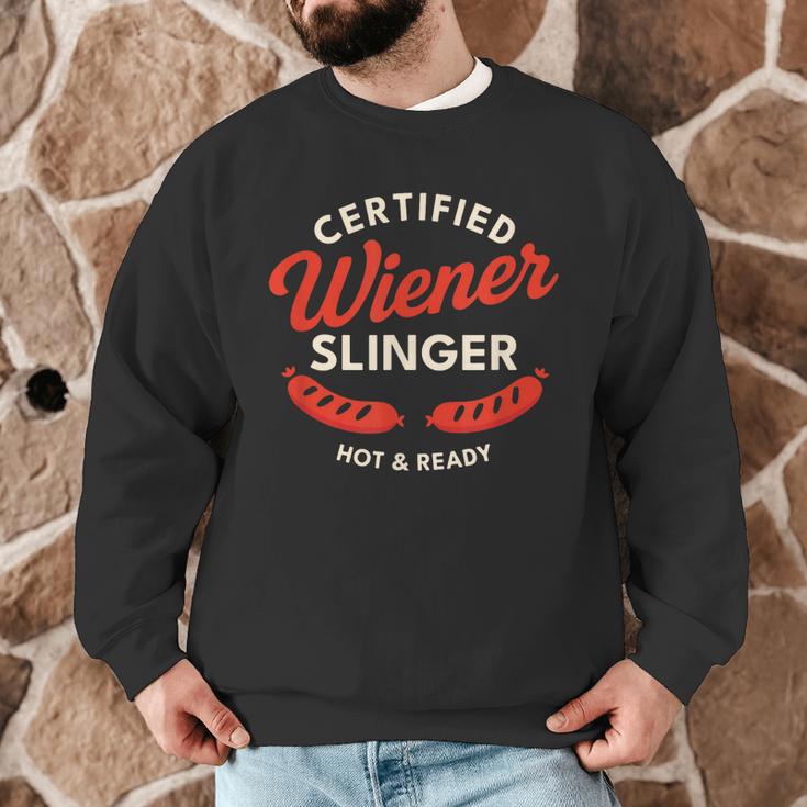 Certified Wiener Slinger BBQ Dad 4th Of July Men Graphic Sweatshirt