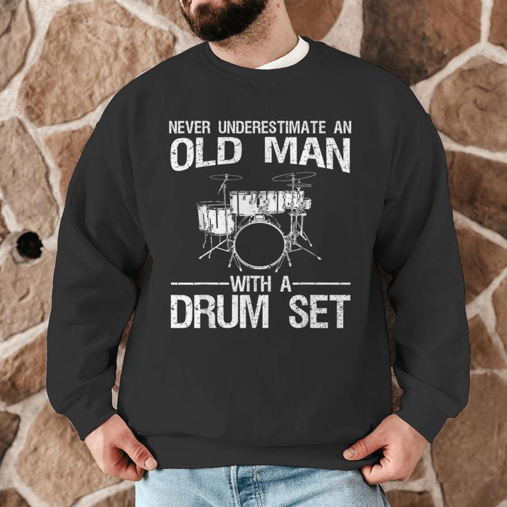 Cool Drummer Art Men Dad Drum Set Player Drum Kit Musician Men Graphic Sweatshirt