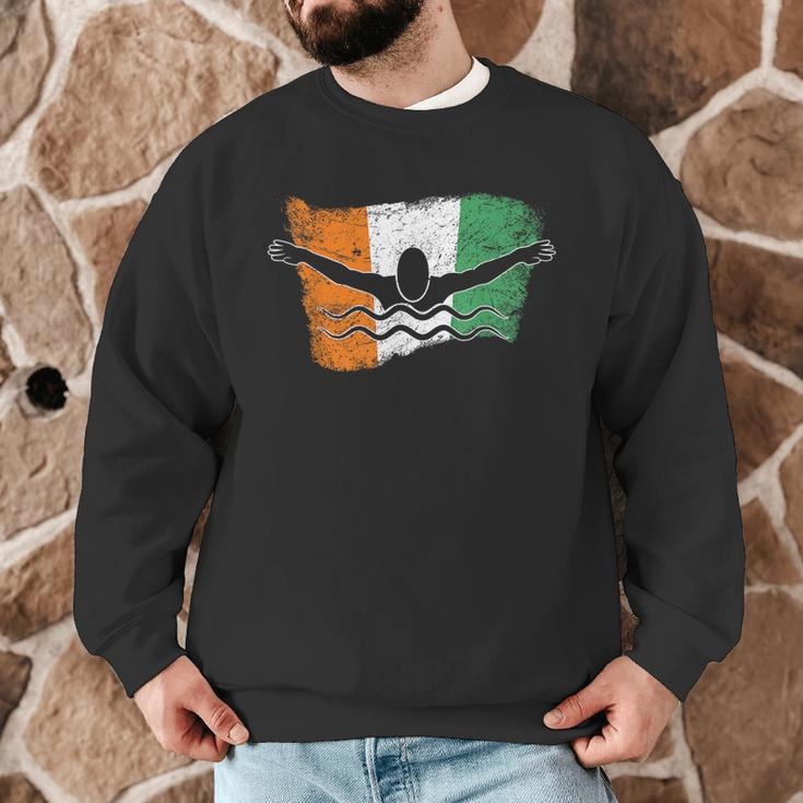 Cool Ireland Flag Vintage Irish Flag Swimmer Fly Swimming Men Graphic Sweatshirt Cool Ireland Flag Vintage Irish Flag Swimmer Fly Swimming Men Graphic Sweatshirt