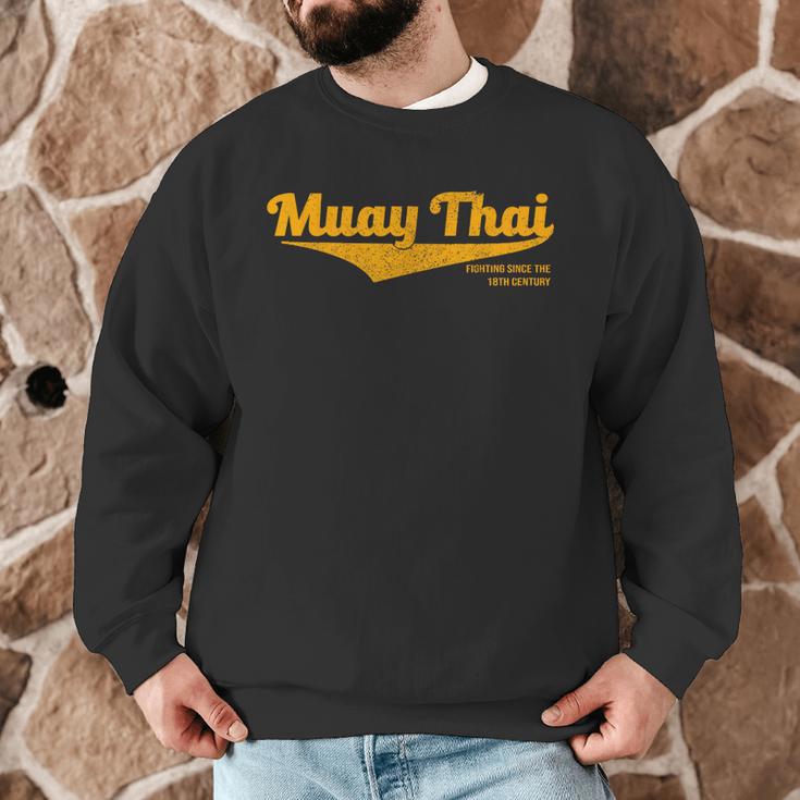 Distressed Muay Thai Kickboxing MMA BJJ Thailand T-Shirt Men Graphic Sweatshirt
