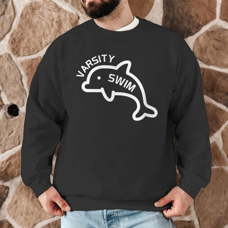 Dolphin Dolfin Varsity Swim Swim Team Swim Club Swimming Men Graphic Sweatshirt Dolphin Dolfin Varsity Swim Swim Team Swim Club Swimming Men Graphic Sweatshirt
