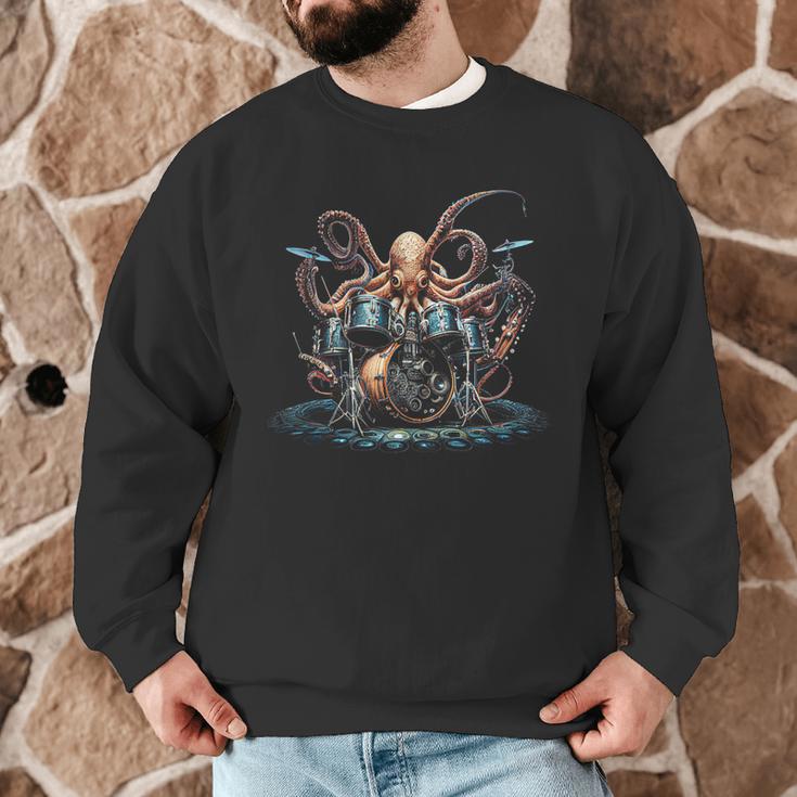 Drum Kit Percussionist Drummer Octopus Playing Drums Men Graphic Sweatshirt Drum Kit Percussionist Drummer Octopus Playing Drums Men Graphic Sweatshirt
