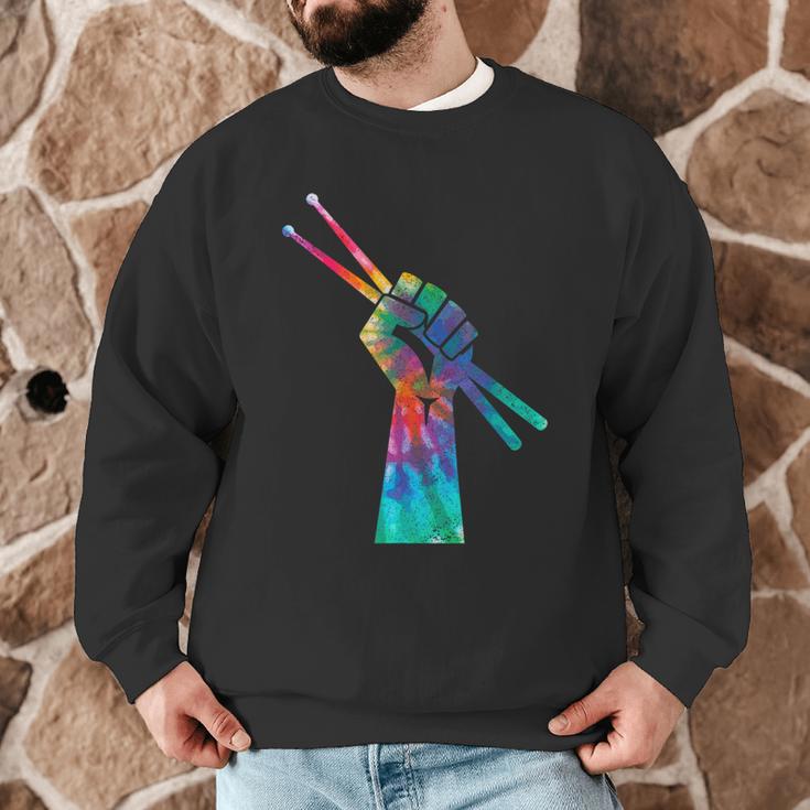 Drummer Drum Kit Tie Dye Hippie Drummer Men Graphic Sweatshirt Drummer Drum Kit Tie Dye Hippie Drummer Men Graphic Sweatshirt