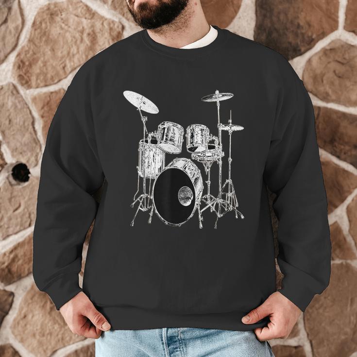 Drums Drum Kit Music Men Graphic Sweatshirt Drums Drum Kit Music Men Graphic Sweatshirt