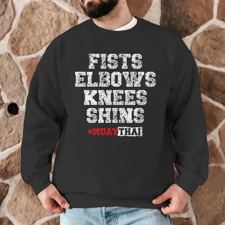 Fist Elbows Knees Shins Martial Arts Muay Thai Men Graphic Sweatshirt Fist Elbows Knees Shins Martial Arts Muay Thai Men Graphic Sweatshirt