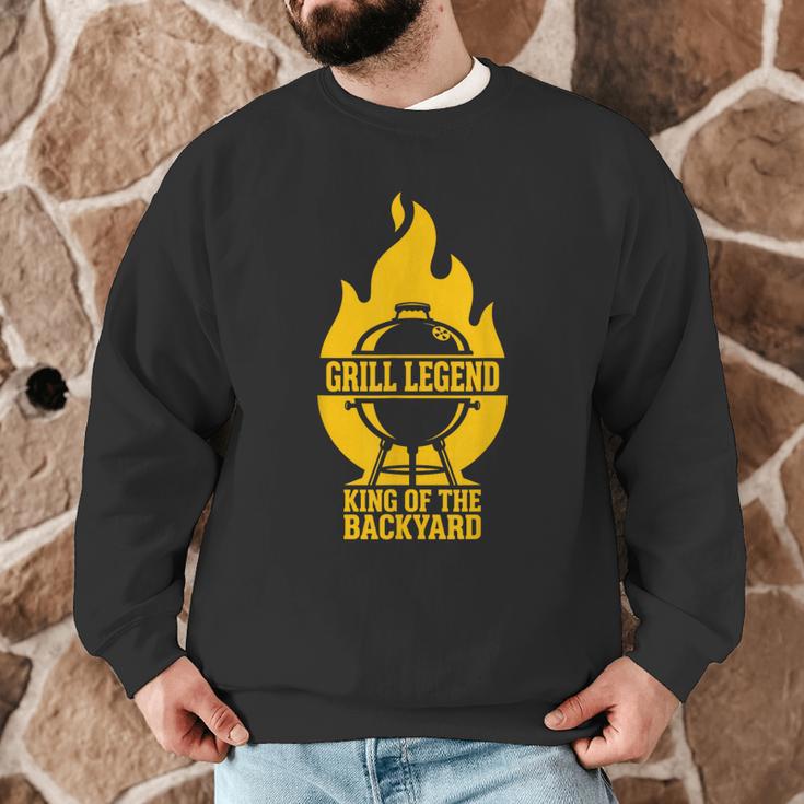 Grill Legend King Of The Backyard BBQ Dad Humor Chef Men Graphic Sweatshirt Grill Legend King Of The Backyard BBQ Dad Humor Chef Men Graphic Sweatshirt