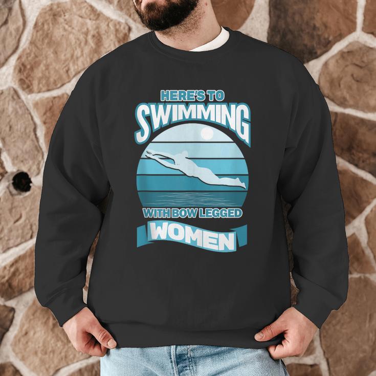 Here's To Swimming With Bow Legged Women Vintage Style Men Graphic Sweatshirt Here's To Swimming With Bow Legged Women Vintage Style Men Graphic Sweatshirt
