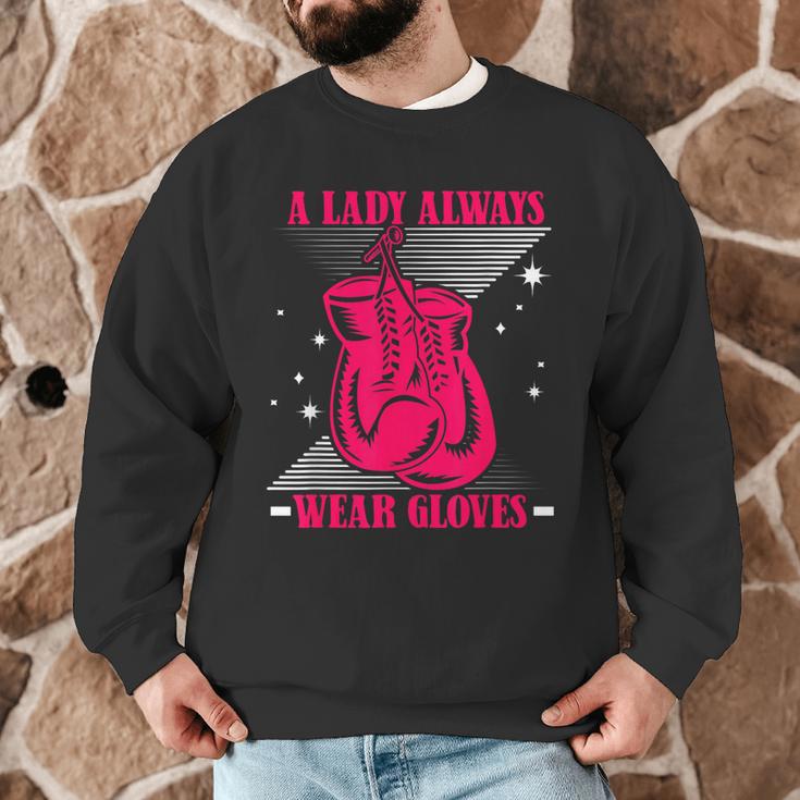 A Lady Always Wear Gloves Kickboxer Fan Muay Thai Boxing Men Graphic Sweatshirt A Lady Always Wear Gloves Kickboxer Fan Muay Thai Boxing Men Graphic Sweatshirt