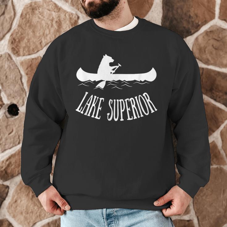 Lake Superior Bear Canoe Upper Peninsula For Yooper Men Graphic Sweatshirt