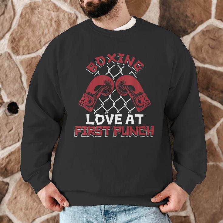 Love At First Punch Professional Boxer Muay Thai Boxing Men Graphic Sweatshirt Love At First Punch Professional Boxer Muay Thai Boxing Men Graphic Sweatshirt