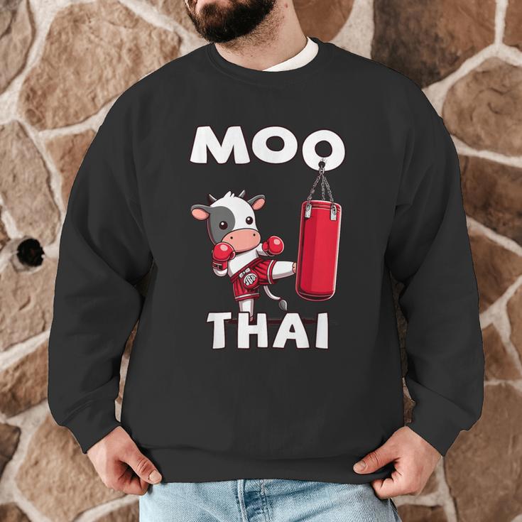 Moo Thai Muay Thai Thai Boxing For Kids Muay Thai Cow Men Graphic Sweatshirt Moo Thai Muay Thai Thai Boxing For Kids Muay Thai Cow Men Graphic Sweatshirt