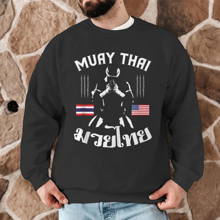 Muay Thai American Flag Martial Arts Thai Boxing Coach Men Graphic Sweatshirt Muay Thai American Flag Martial Arts Thai Boxing Coach Men Graphic Sweatshirt